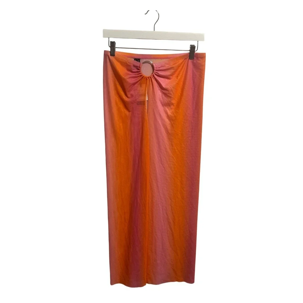 Kendall + Kylie Maxi Skirt‎ O-Ring M Mango Gradient Womens Summer Beach Coverup